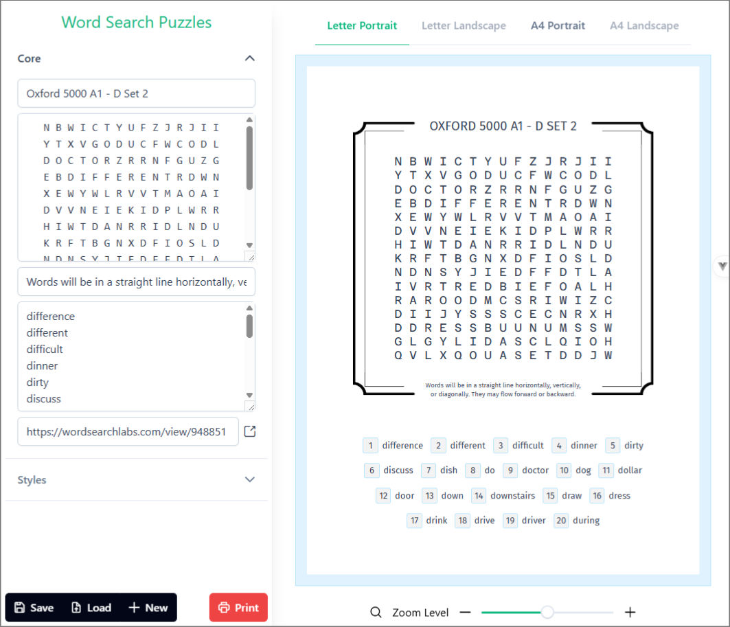 Building a Word Search Puzzle to PDF Generator